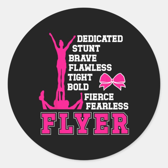 Cheer Flyer Definition Cheerleading Flyer _2  Runder Aufkleber (Vorderseite)