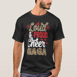 Cheer Gaga größter Fan Leopardenmuster und Pom Pom T-Shirt