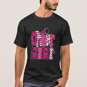 Cheer Gigi Größte Fan Leopard Print und Pom Pom T-Shirt