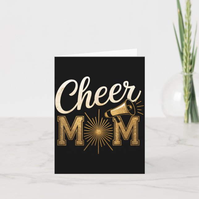 Cheer Gold Cheerleader Cheerleading Mom Game Day D Karte (Vorderseite)