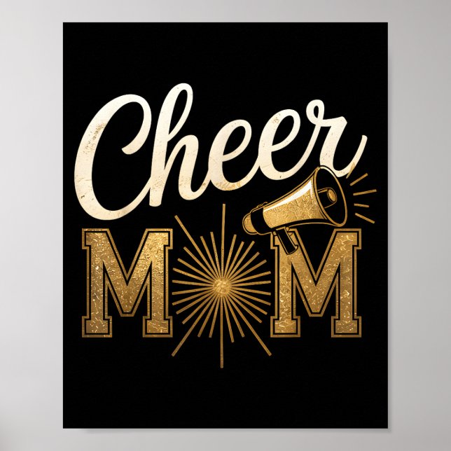 Cheer Gold Cheerleader Cheerleading Mom Game Day D Poster (Vorne)