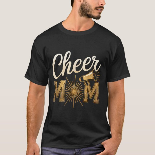 Cheer Gold Cheerleader Cheerleading Mom Game Day D T-Shirt (Vorderseite)