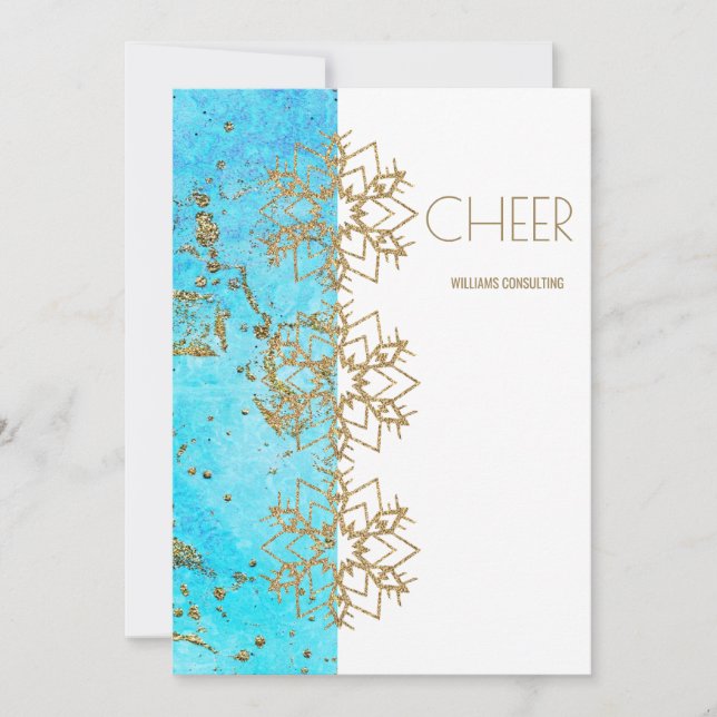 Cheer Gold und Watercolor Company Weihnachten Dankeskarte (Vorderseite)