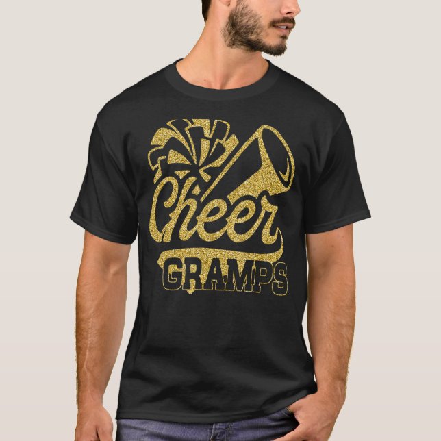 Cheer Gramps Biggest Fan Cheerleader Father's Day T-Shirt (Vorderseite)