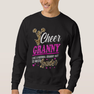 Cheer Granny Größte Fan Leopard Print und Pom Pom Sweatshirt