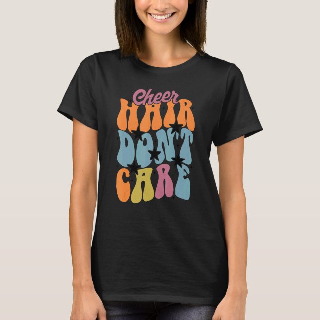 Cheer Hair Don't Care Cute Cheerleading Girls T-Shirt (Vorderseite)