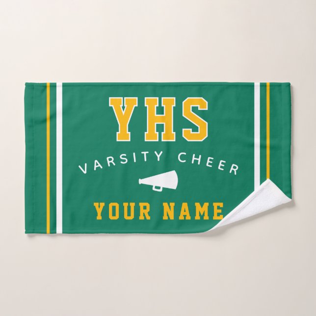 Cheer Icon, Custom Name & School, Cheer Team Gift Handtuch (Handtuch)