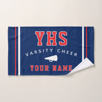 Cheer Icon, Custom Name & School, Cheer Team Gift Handtuch
