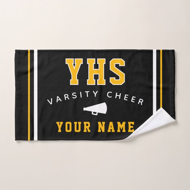 Cheer Icon, Custom Name & School, Cheer Team Gift Handtuch (Handtuch)