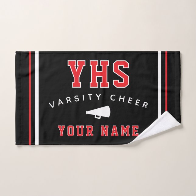 Cheer Icon, Custom Name & School, Cheer Team Gift Handtuch (Handtuch)