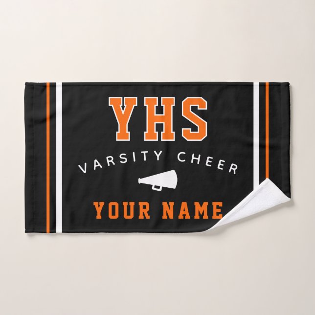 Cheer Icon, Custom Name & School, Cheer Team Gift Handtuch (Handtuch)