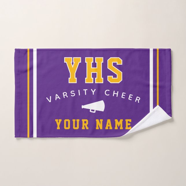 Cheer Icon, Custom Name & School, Cheer Team Gift Handtuch (Handtuch)