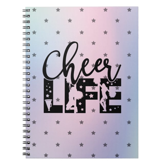 Cheer Life Glamour Cheerleader Star Gradient Notizblock (Vorderseite)