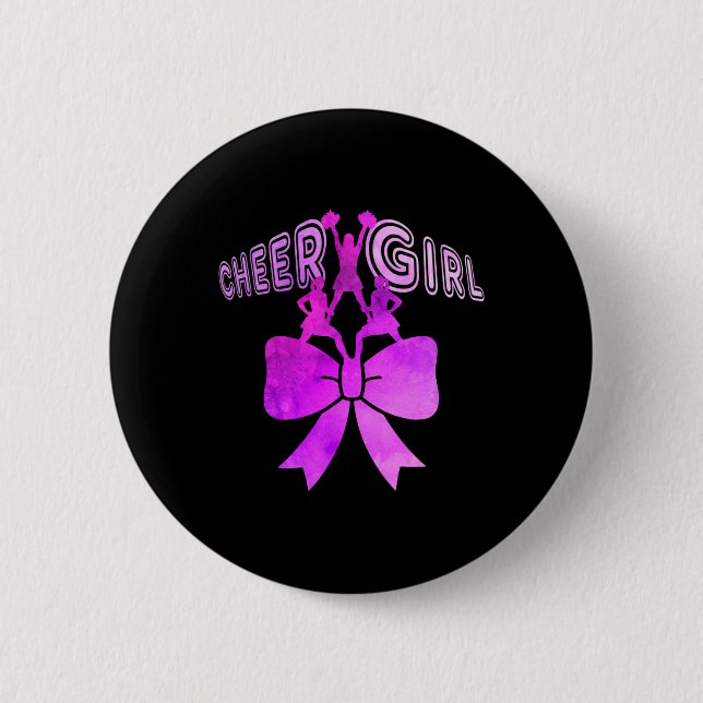 Cheer-Mädchen Cheerleader-Pyramide-Bogen Frauen-Te Button (Vorderseite)