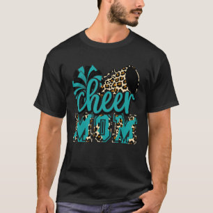 Cheer Mama Aquamarin Leopard Cheer Poms & Megaphon T-Shirt