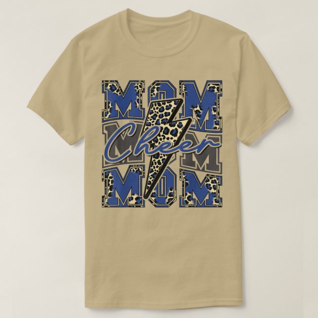 Cheer Mama Blitz Bolt Cheer Leopard Blue T-Shirt (Design vorne)