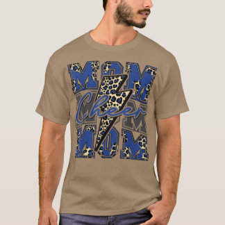 Cheer Mama Blitz Bolt Cheer Leopard Blue T-Shirt