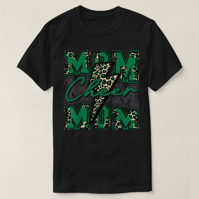 Cheer Mama Blitz Bolt Cheer Leopard Light Green T-Shirt (Design vorne)