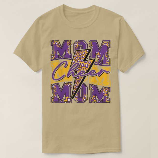 Cheer Mama Blitz Bolt Cheer Leopard Lila Gold T-Shirt (Design vorne)