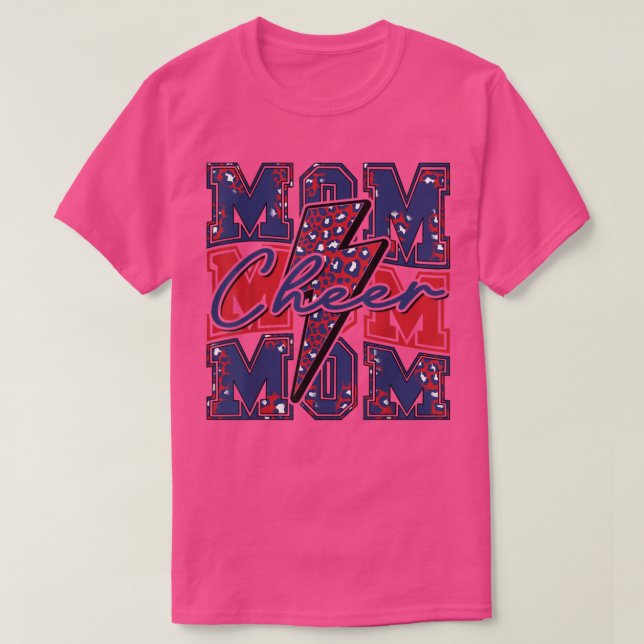 Cheer Mama Blitzschlag Cheer LeopardNavy Rot T-Shirt (Design vorne)