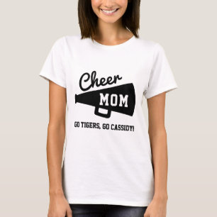 Cheer Mama Cheerleader Custom Team & Name Grau T-Shirt