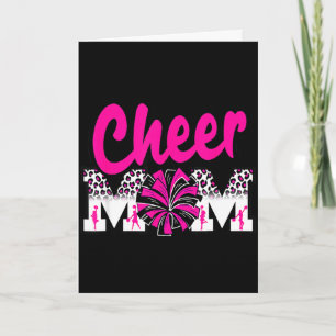 Cheer-Mama heißrosa schwarze Leoparden-Buchstaben Karte