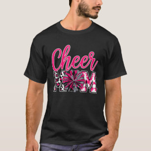 Cheer Mama Hot Pink Black Leopard Buchstaben jubel T-Shirt