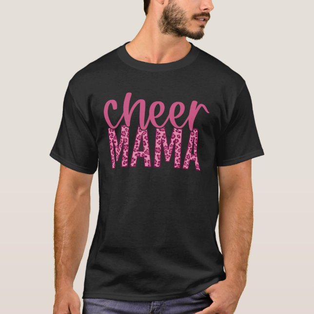 Cheer Mama  Pink Leopard Print T-Shirt (Vorderseite)
