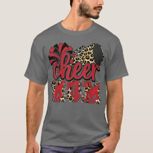 Cheer Mama Red Leopard Cheer Poms & Megaphone T-Shirt