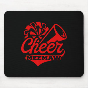 Cheer Meemaw größter Fan Schwarz-Rot-Pompom Mousepad