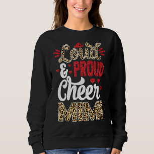 Cheer Mimi Größte Fan Leopard Print und Pom Pom 1 Sweatshirt