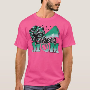 Cheer Mom größter Fan Cheerleader Schwarz Grün Wei T-Shirt