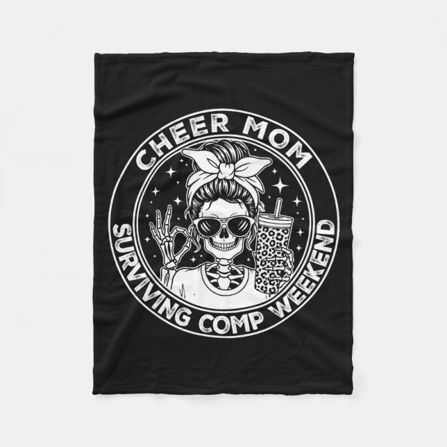 Cheer Mom Surviving Comp Weekend Funny Cheerleadin Fleecedecke (Vorderseite)