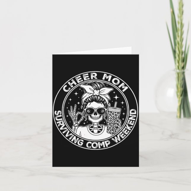 Cheer Mom Surviving Comp Weekend Funny Cheerleadin Karte (Vorderseite)