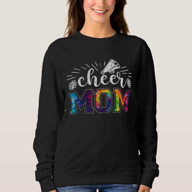 Cheer Mom Tie Dye Print Proud Cheerleader Mom Moth Sweatshirt (Vorderseite)
