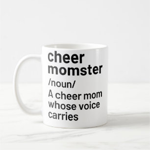 Cheer Momster Definition Cheerleading Mama Weiß Kaffeetasse