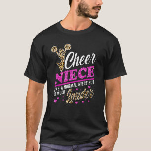 Cheer Niece Größte Lüfterleopard Print und Pom Pom T-Shirt
