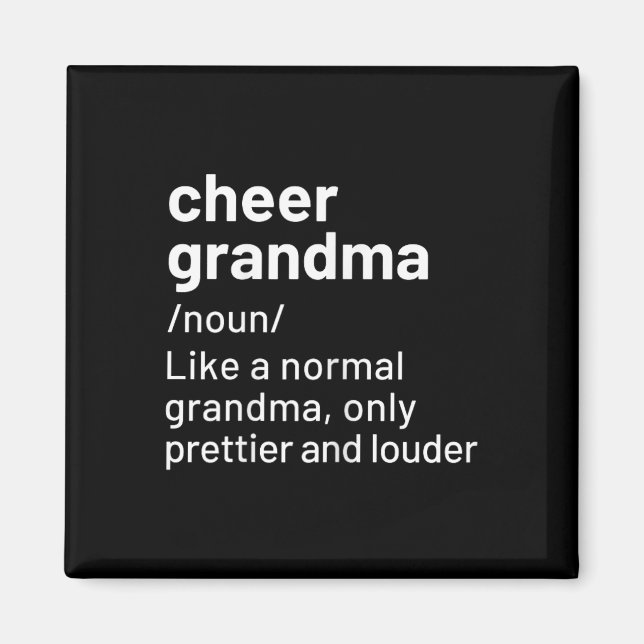 Cheer Oma Black Definition Cheerleading  Magnet (Vorne)