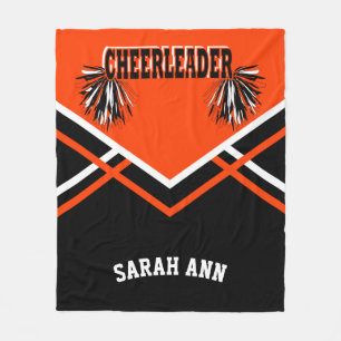 Cheer Orange 📣 Cheerleader Outfit Style Fleecedecke