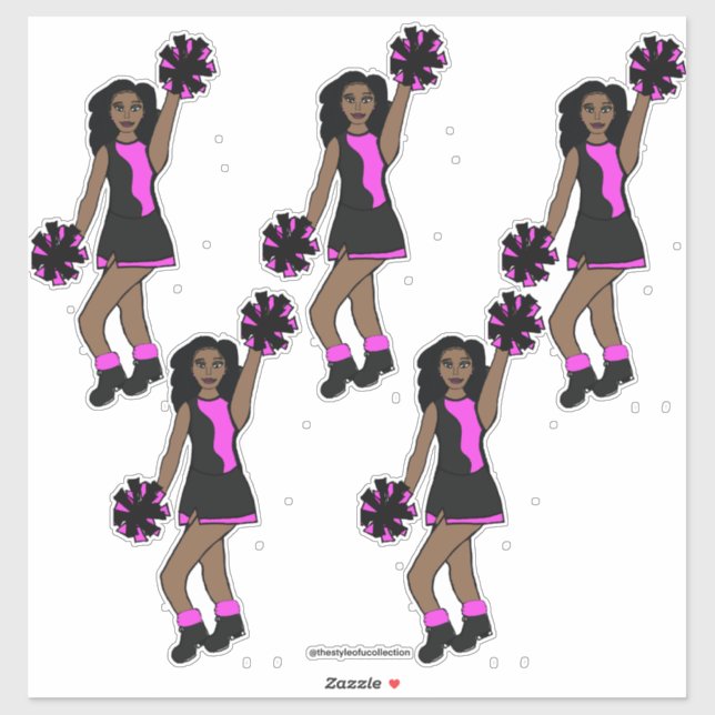 Cheer Pink 14 Zoll x 14 Zoll Vinyl Stickers #1 Aufkleber (Blatt)