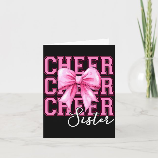 Cheer Schwester Cheerleader Kokette Bogen Schweste Karte (Vorderseite)