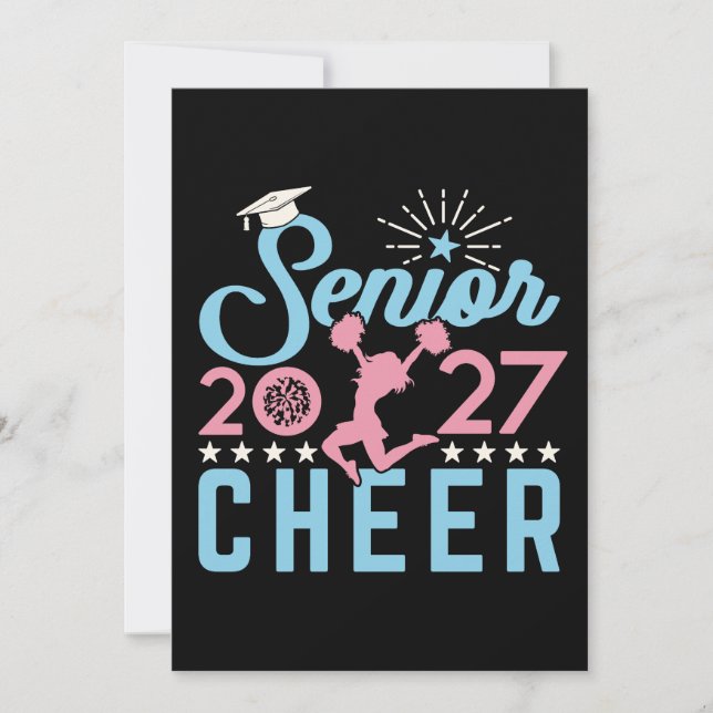 Cheer Senior 2027 Cheerleading Absolvent Einladung (Vorderseite)