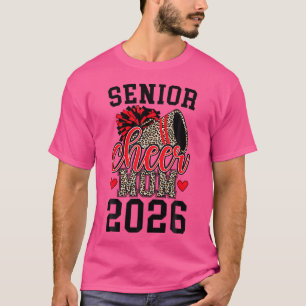 Cheer Senior Mama 2026 Leopard Cheerleader Senior T-Shirt