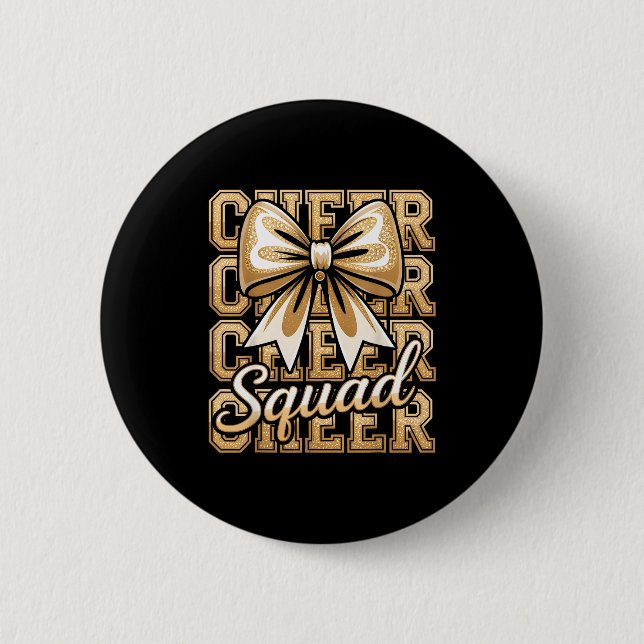 Cheer Squad Gold Funny Srt Cheerleader Cheerleadin Button (Vorderseite)