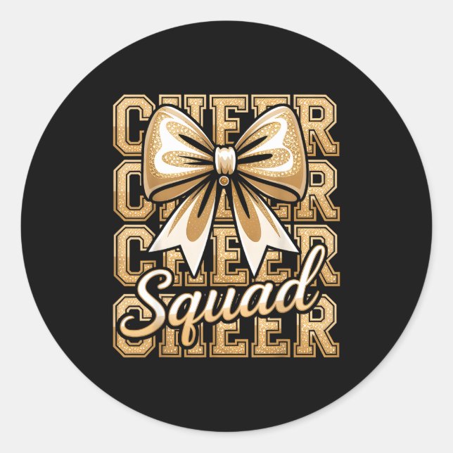 Cheer Squad Gold Funny Srt Cheerleader Cheerleadin Runder Aufkleber (Vorderseite)