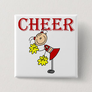 CHEER Stäbchen Figur Cheerleader T-Shirts und Gesc Button