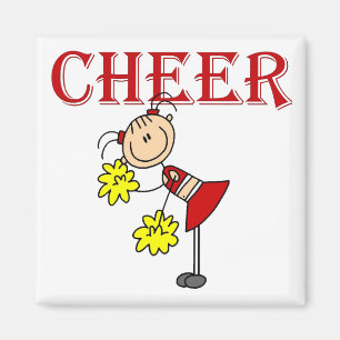 CHEER Stockfigur Cheerleader T-Shirts und Geschenk Magnet
