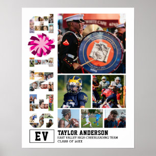 Cheer Team Cheer Senior Foto Collage Poster