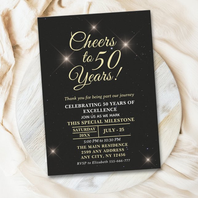Cheer to Fifty Years - 50th Anniversary Einladung (Von Creator hochgeladen)