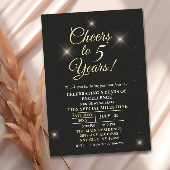 Cheer to Five Years, 5th Anniversary Einladung (Von Creator hochgeladen)